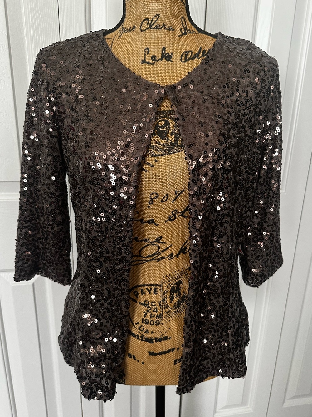 BNWT Charming Charlie Brown Sequin Shrug